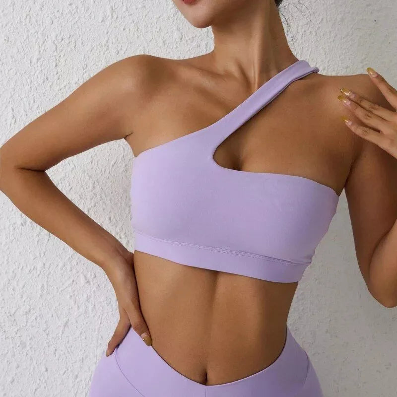 One-Shoulder High Stretch Sport-BH für Fitness &amp; Yoga