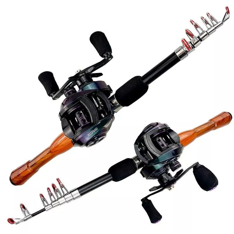 Combo de caña de pescar telescópica y carrete de baitcasting definitivos