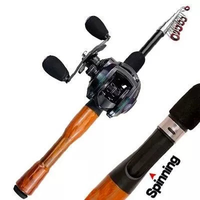 Combo de caña de pescar telescópica y carrete de baitcasting definitivos
