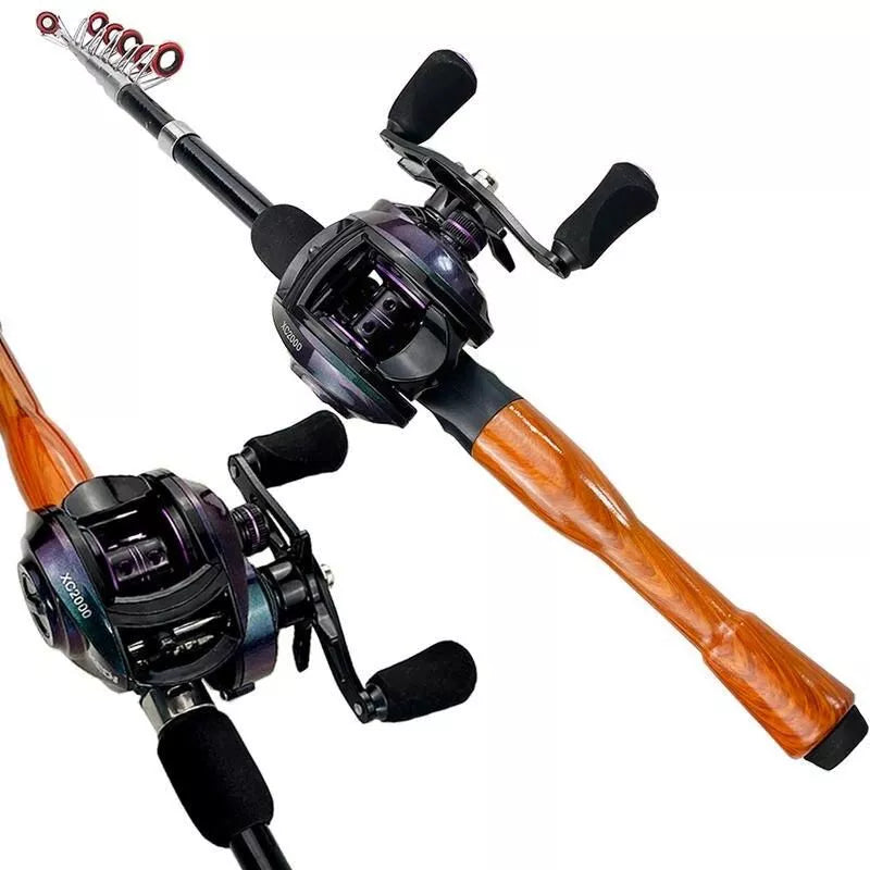 Combo de caña de pescar telescópica y carrete de baitcasting definitivos