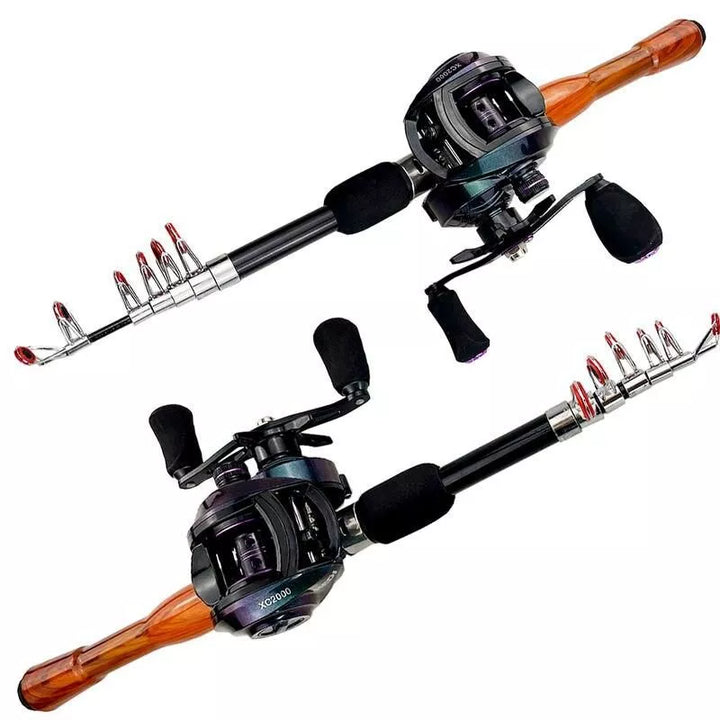 baitcaster telescopic combo Ultimate Telescopic Fishing Rod and Baitcasting Reel Combo – Blue Force Sports