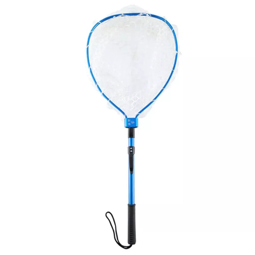 Ultra-Light Folding Fish Landing Net with Anti-Slip Handle and Rubber Mesh