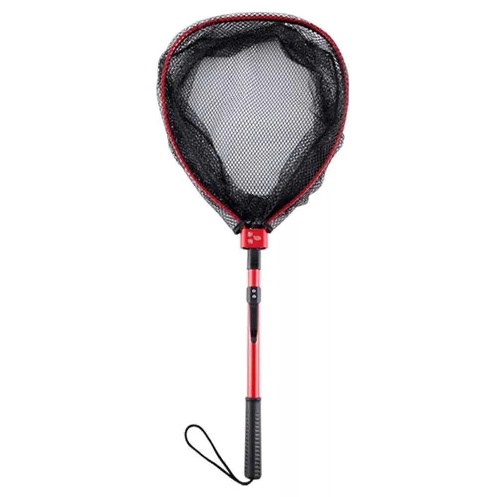 Ultra-Light Folding Fish Landing Net with Anti-Slip Handle and Rubber Mesh