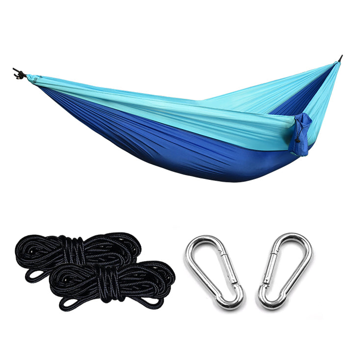 Ultralight Outdoor Camping Nylon Hammock Sleep Swing Tree Bed Garden Furniture Hanging Double Hammock Chair Hangmat - Blue Force Sports