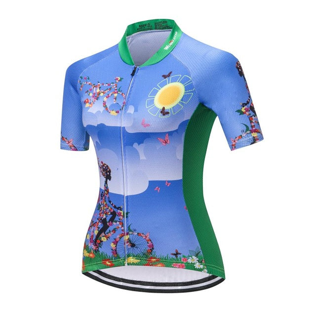 Women Cycling Jersey Shirt - Blue Force Sports