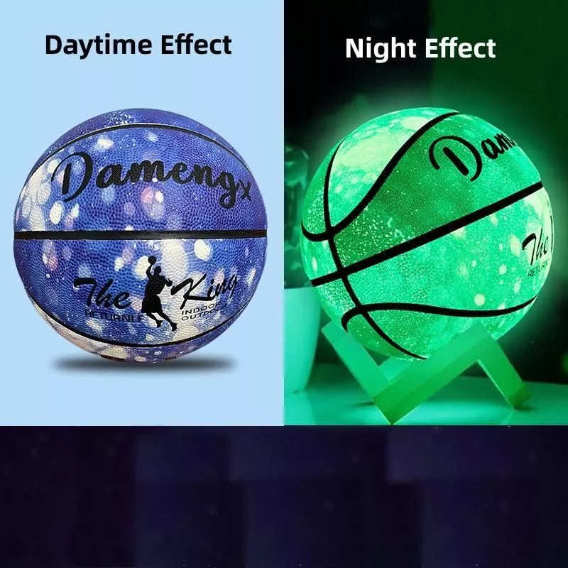 Balón de baloncesto reflectante que brilla en la oscuridad