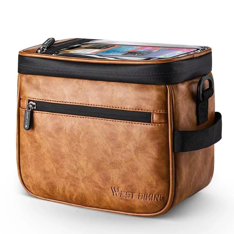 Bolsa impermeable para manillar de bicicleta con funda para teléfono con pantalla táctil