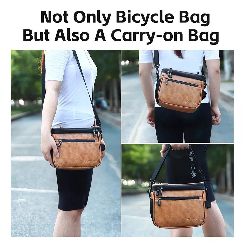 Bolsa impermeable para manillar de bicicleta con funda para teléfono con pantalla táctil