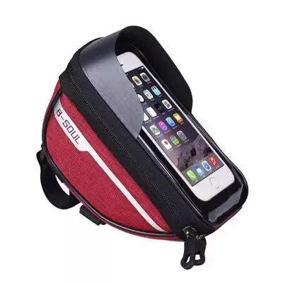 Wasserdichte Oberrohr-Fahrradtasche mit Touchscreen-Telefonhalter