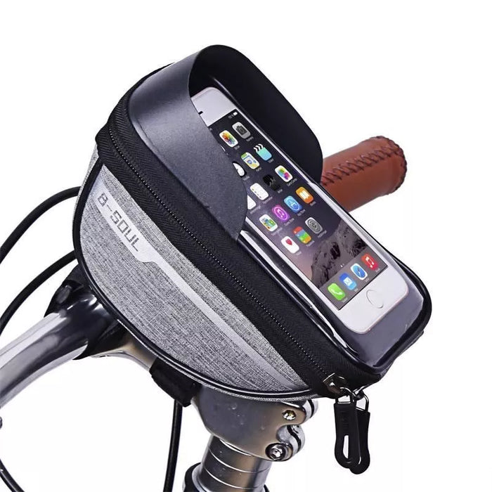 Bolsa impermeable para tubo superior de bicicleta con soporte para teléfono con pantalla táctil