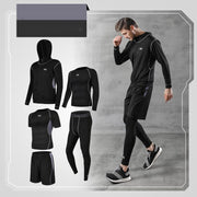 Running quick-drying basketball sports suit five-piece training suit - Blue Force Sports