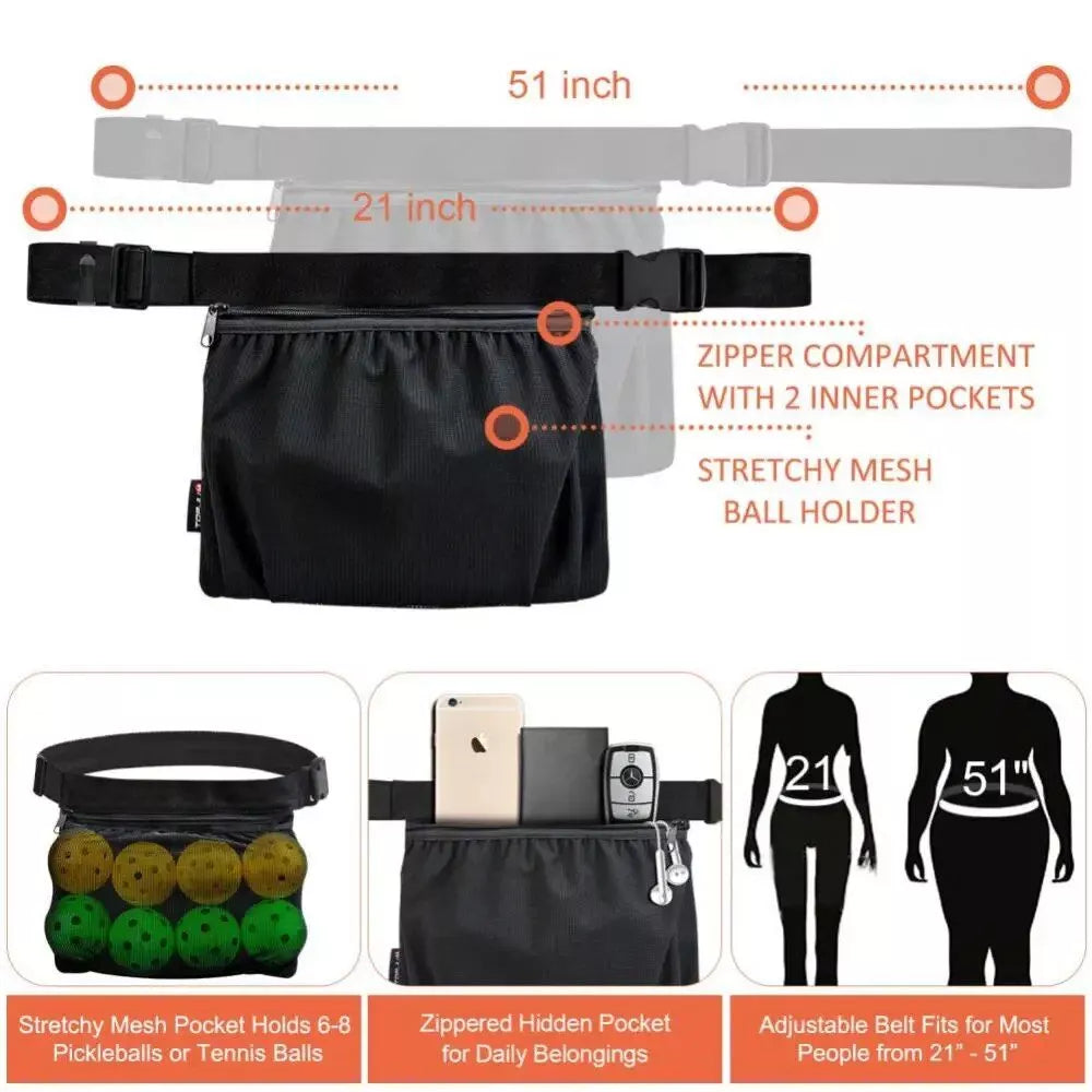 Vielseitige Sportballtasche mit verstellbarem Hüftgurt – ideal für Tennis, Golf, Tischtennis und mehr