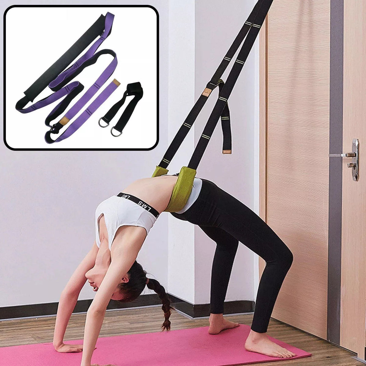 Mehrzweck-Yoga-Stretchgurt für Fitness, Ballett und Gymnastik – Polyester-Baumwolle