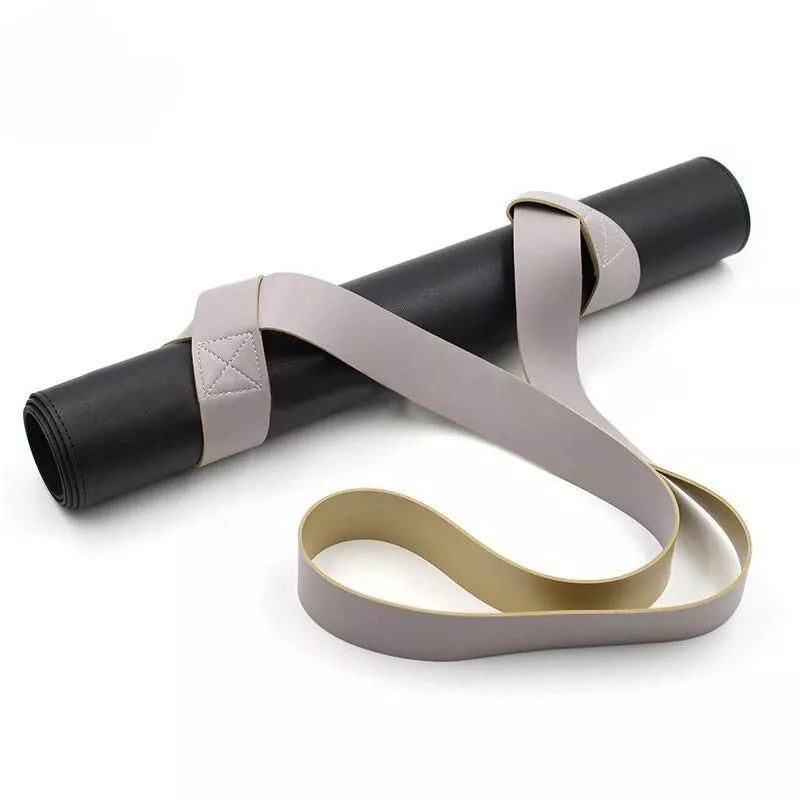 Correa elástica portátil de cuero para esterilla de yoga: simplifique su rutina de ejercicios