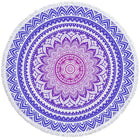 Round Printed Bath Towel Beach Towel Yoga Mat - Blue Force Sports