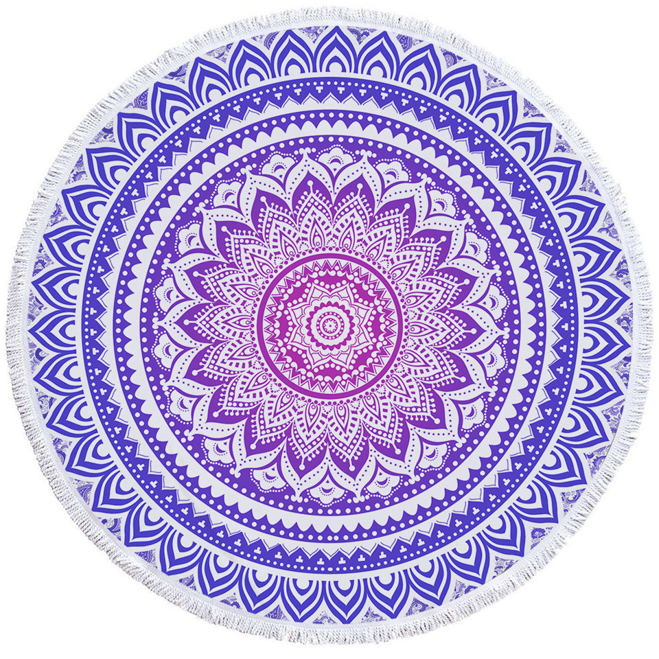 Round Printed Bath Towel Beach Towel Yoga Mat - Blue Force Sports