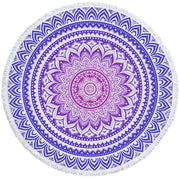 Round Printed Bath Towel Beach Towel Yoga Mat - Blue Force Sports