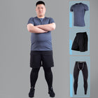 Male fat man high elastic quick-drying clothes plus size fitness suit - Blue Force Sports