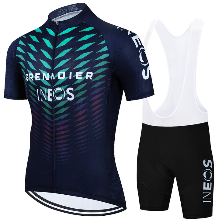 Men's Mesh Thin Sports Short Sleeve Cycling Suit - Blue Force Sports