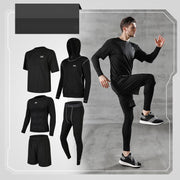 Running quick-drying basketball sports suit five-piece training suit - Blue Force Sports