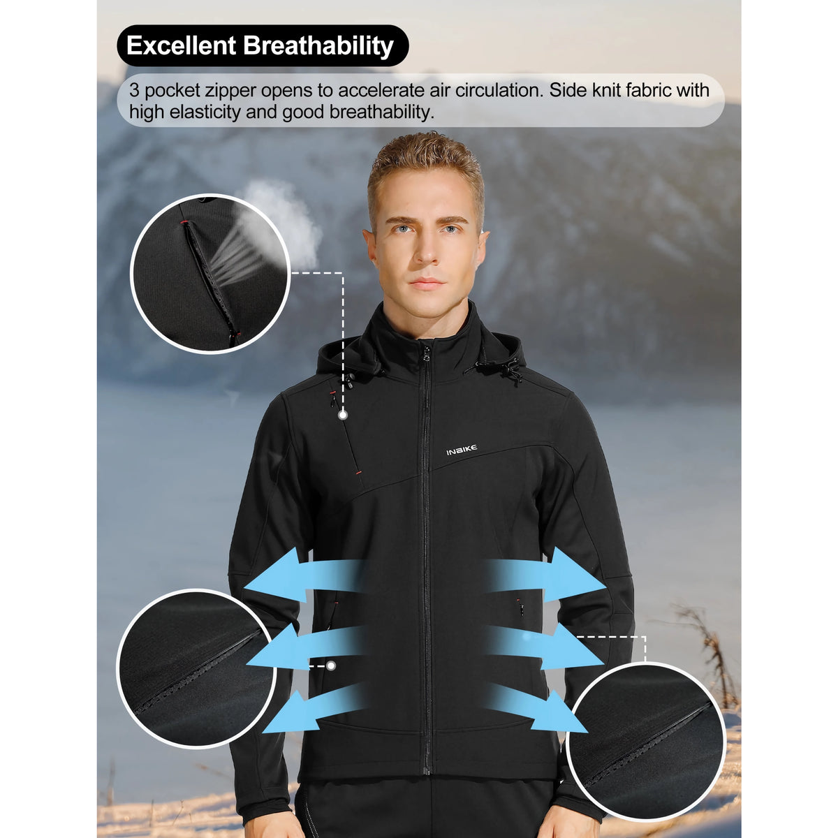 Windjacke für Herren – Thermo-Windjacke mit Kapuze
