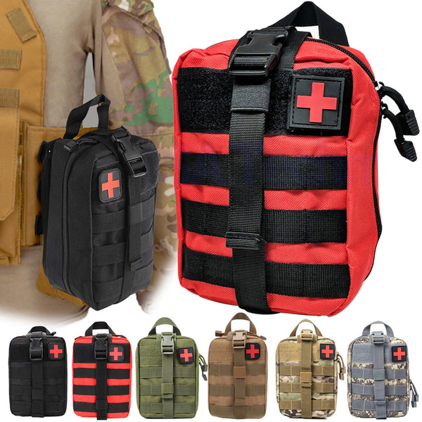 Tactical First Aid Kit Waist Bag Emergency Travel Survival Rescue Handbag Waterproof Camping First Aid Pouch Patch Bag - Blue Force Sports