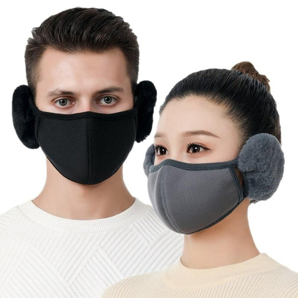Windproof Thermal Ski Mask with Earmuffs - Unisex Winter Sports Face Cover