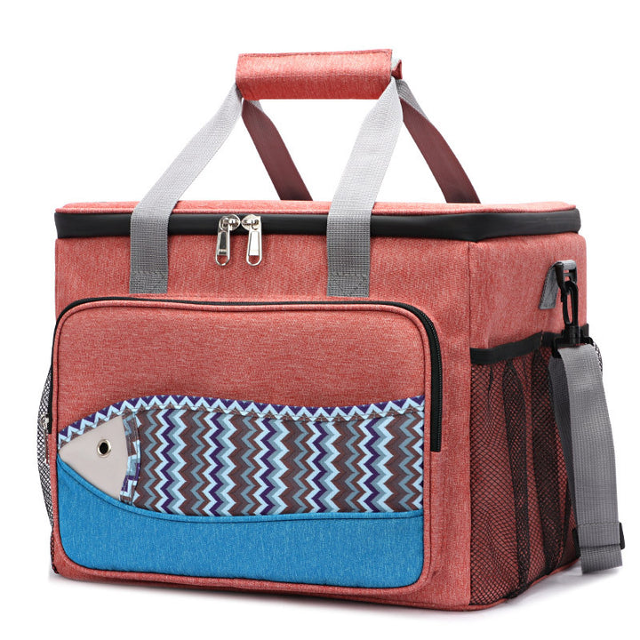 Fish Pattern Cooler Bags Lunch Box Bag EVA Insulation Waterproof Portable Lunch Bag Outdoor Multifunctional Picnic Bag - Blue Force Sports