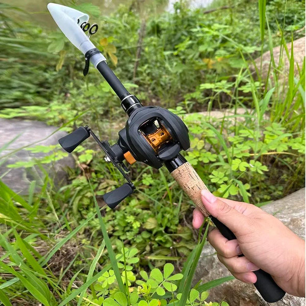 Combo de caña y carrete de pesca telescópicos