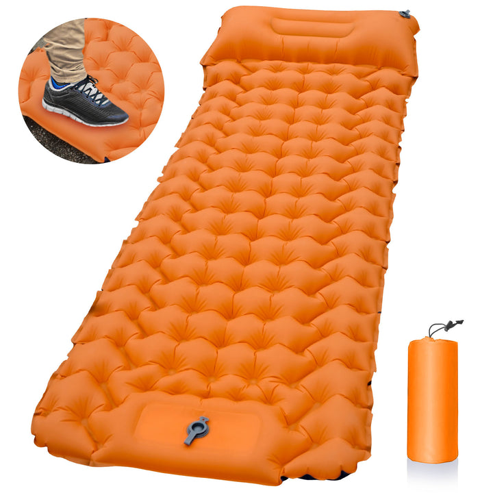 Outdoor Camping Travel Portable Inflatable Cushion Built-in Foot Inflatable - Blue Force Sports