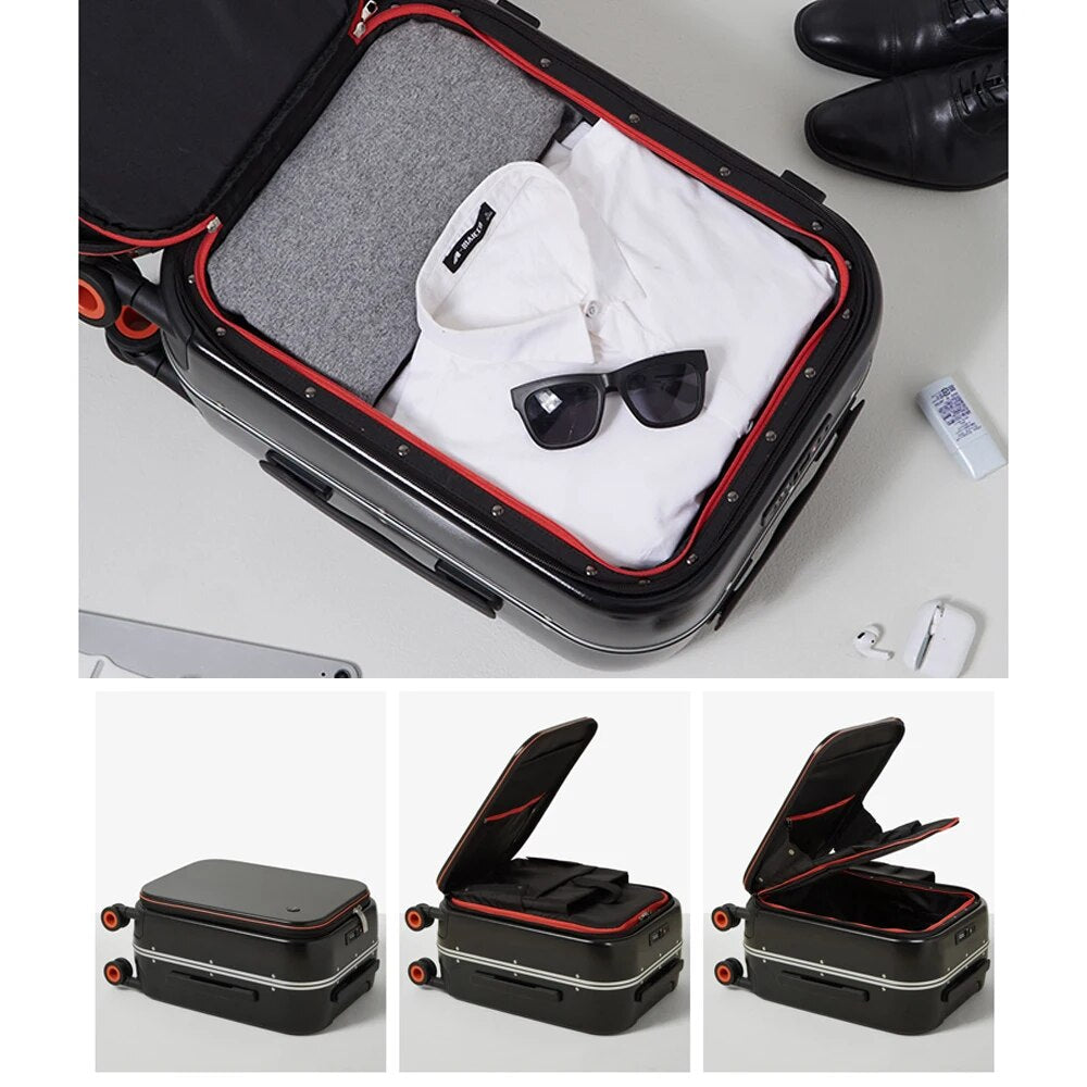 Innovatives Handgepäck-Hartschalen-Trolley mit Aluminiumrahmen