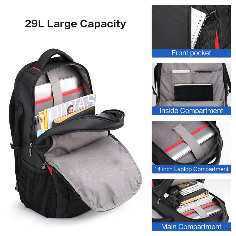 Wasserdichter 29-Liter-Laptop-Rucksack mit ergonomischen Schultergurten