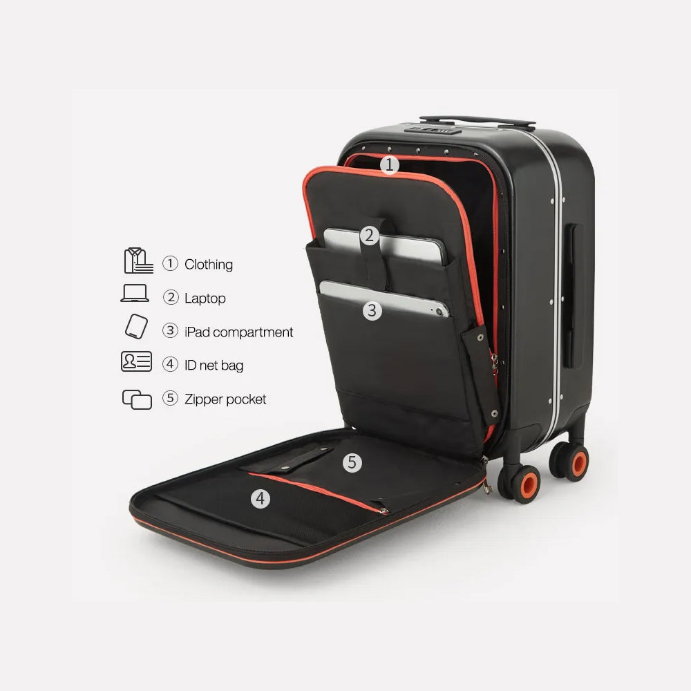 Innovatives Handgepäck-Hartschalen-Trolley mit Aluminiumrahmen