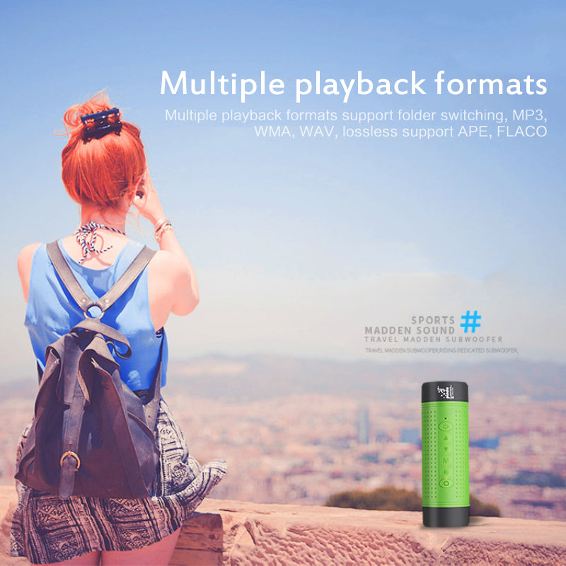 Mini Bicycle Outdoor Bluetooth Speaker Card Radio Flashlight Stereo Handsfree Call Loudspeaker - Blue Force Sports