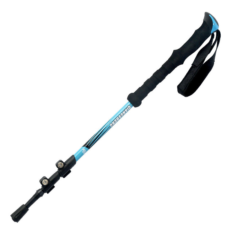 Outdoor Straight Handle Trekking Pole With Outer Lock Telescopic - Blue Force Sports