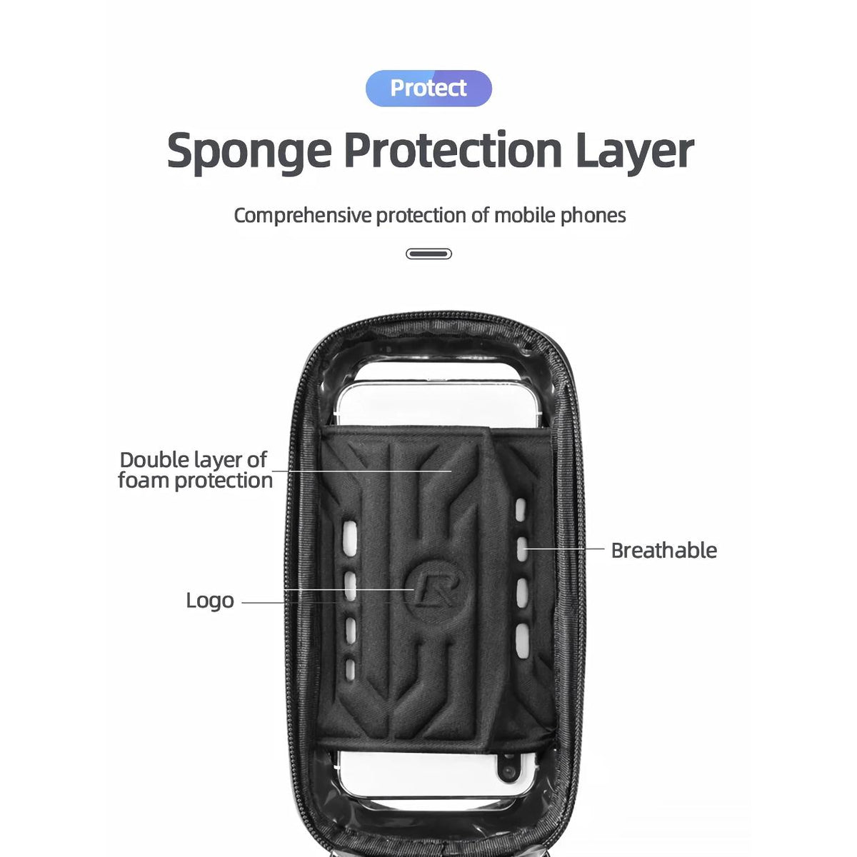 Wasserdichte Fahrrad-Smartphone-Schutztasche mit Touchscreen