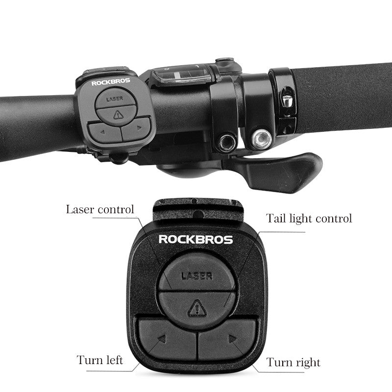 Smart Remote Control Bicycle Riding Laser LED Tail Light Accessories - Blue Force Sports