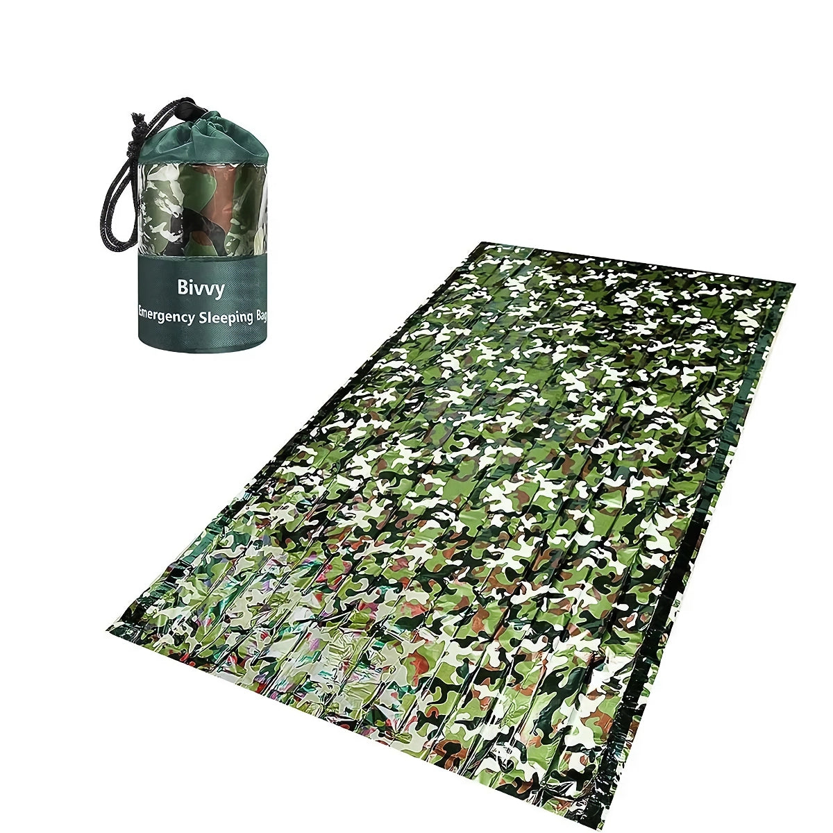 Camouflage PE Emergency Bivy Bag – 120 × 200 cm