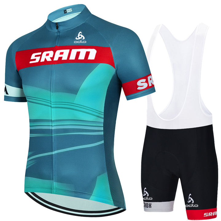 Men's Mesh Thin Sports Short Sleeve Cycling Suit - Blue Force Sports