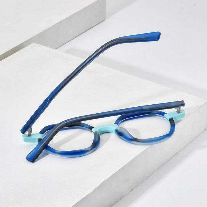 Color Blocking Plate Eyeglass Frame - Blue Force Sports