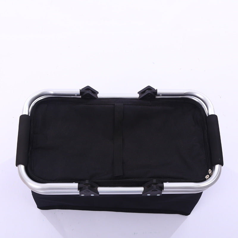 30L Large Folding Picnic Camping Insulated Cooler Hamper Storage Basket Bag - Blue Force Sports