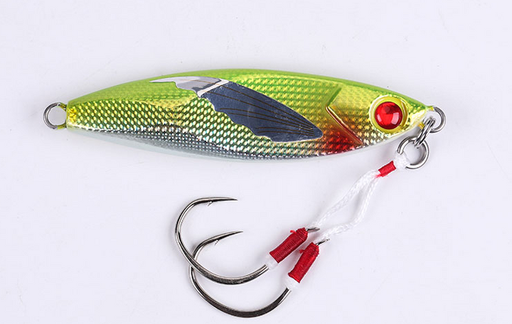 Laser Luminous Double Hook Slow Shake Iron Plate Bait Lead Fish - Blue Force Sports