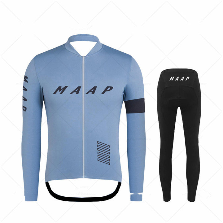 Spring And Autumn Thermal Cycling Jersey Long-sleeve Overalls - Blue Force Sports