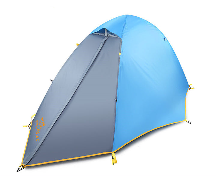 Single-person Aluminum Pole Tent Double-Layer Rainstorm-proof Windproof Light Portable Quick-Opening Professional Camping Tent - Blue Force Sports