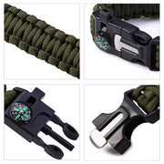 Emergency Paracord Bracelets, Survival Bracelet With Embedded Compass Whistle Survival Fire Starter Scraper Accessories, Suit For Hiking, Camping, Fishing And Hunting - Blue Force Sports