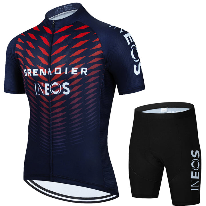 Men's Mesh Thin Sports Short Sleeve Cycling Suit - Blue Force Sports