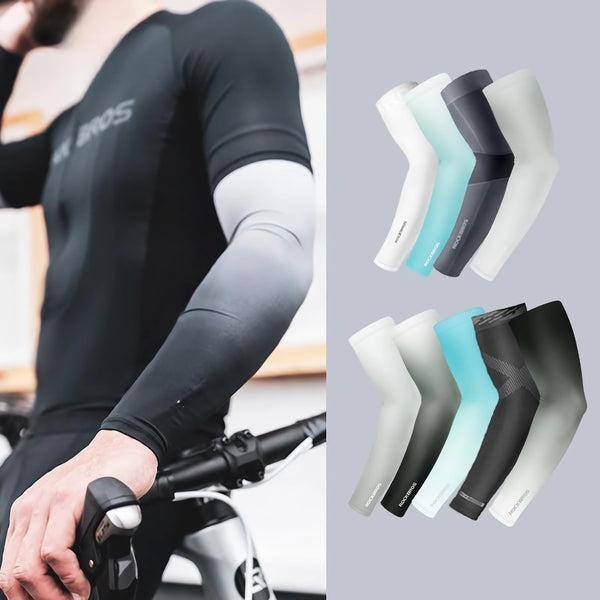 Ice Silk Sports Cycling Arm Sleeves - UV Protection, Breathable & High Elasticity
