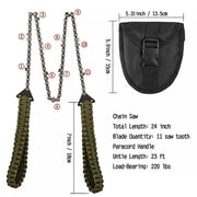 Braided Umbrella Rope Camping Survival Pocket Saw - Blue Force Sports