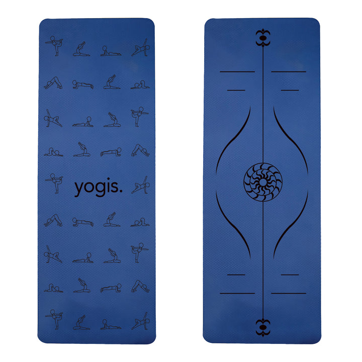 Yoga Mat Posture Line Non-slip Custom Fitness Mat For Beginners Plank Support - Blue Force Sports