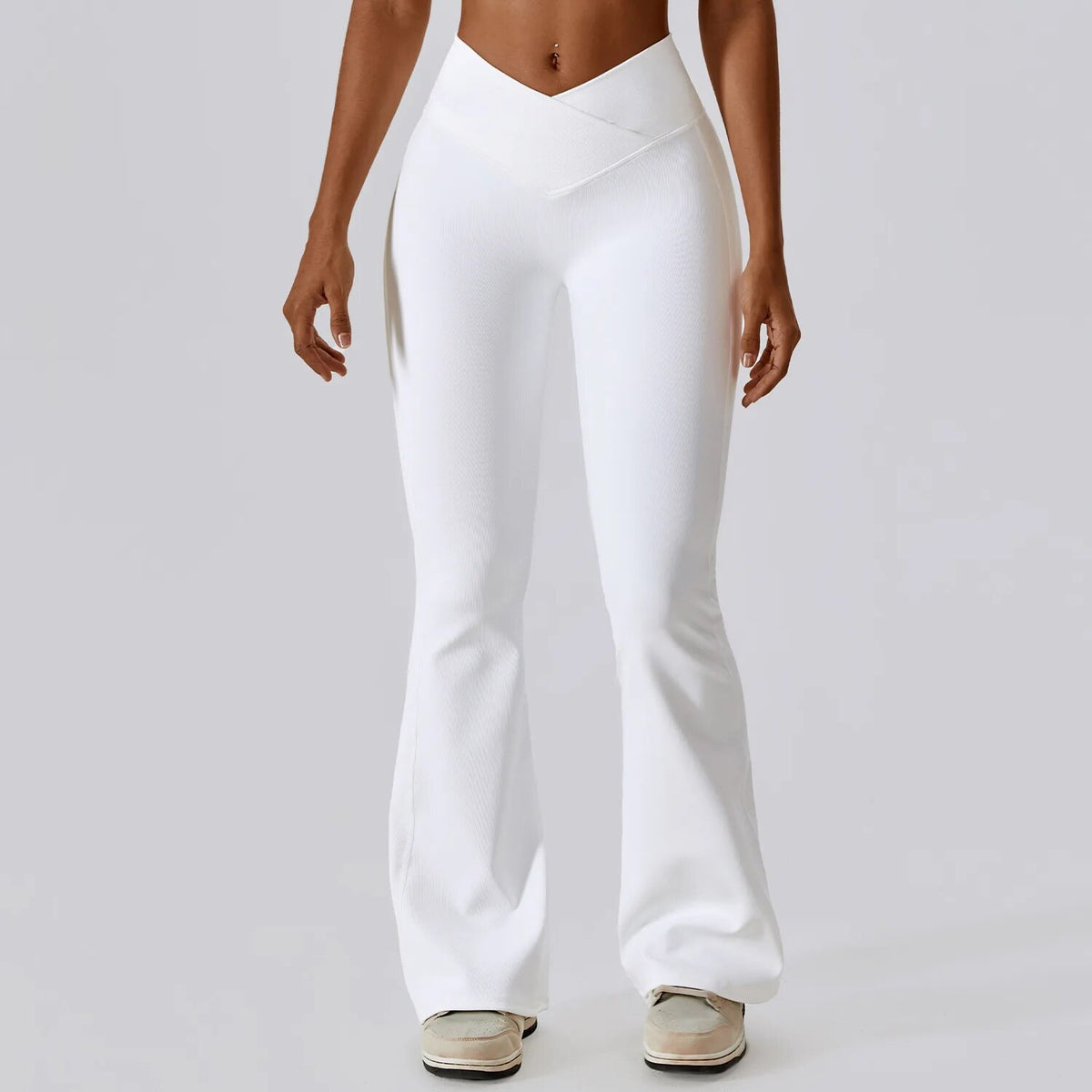 Yoga-Leggings mit hoher Taille und überkreuzter Taille – Performance-Strumpfhose für mehrere Jahreszeiten